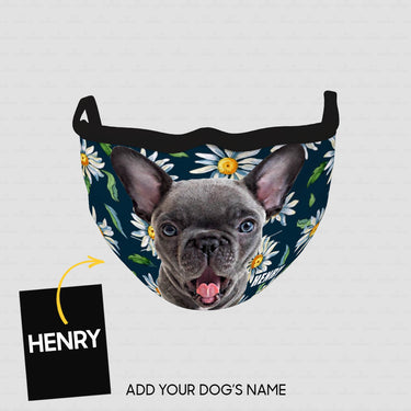 Personalized Dog Gift Idea - Bull Dog With Daisy For Dog Lovers - Cloth Mask